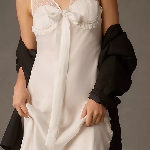 LET ME BE Women's Sheer Bustier Slip Dress-Size M-White-NWT - Picture 2 of 10